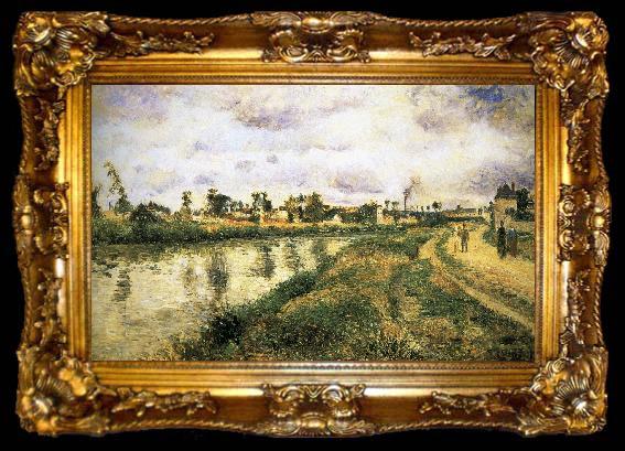 framed  Camille Pissarro Pang map of the sur-oise, ta009-2